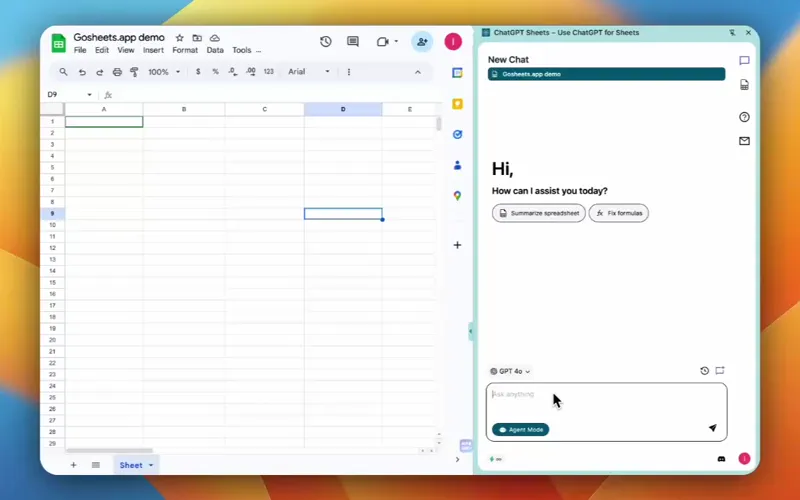 Say what to fill and how — ChatGPT for Google Sheets does it for you demonstration